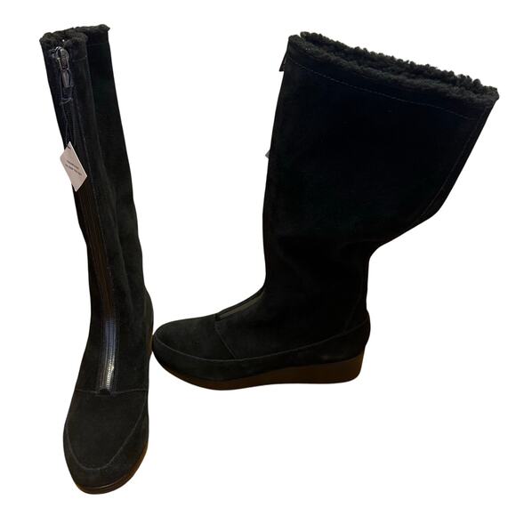 Cole Haan Yonkers Waterproof Boot II Black Suede with Shearling Size 6 - Picture 4 of 13